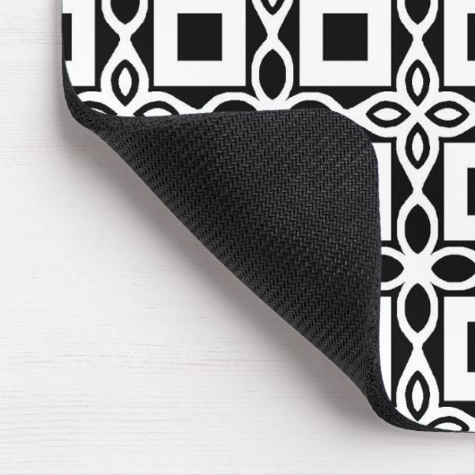 Repeating GEOMETRIC PATTERN in black and white Muismat (Hoek)