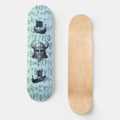 Repeating Viking Ships and Helmet Design over Rune Persoonlijk Skateboard (Voorkant)