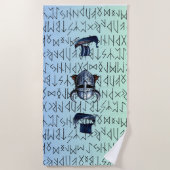 Repeating Viking Ships and Helmet Design over Rune Strandlaken (Voorkant)