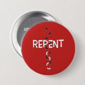 REPENT Footprint Cross Ronde Button 7,6 Cm (Voorkant /achterkant)