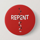 REPENT Footprint Cross Ronde Button 7,6 Cm (Voorkant)
