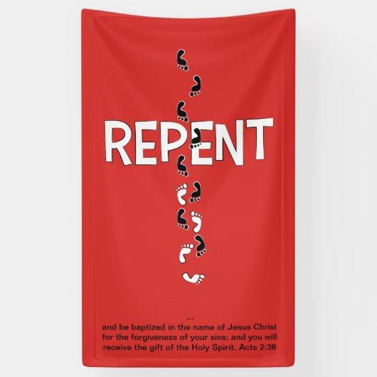 REPENT Footprint Cross Spandoek (Verticaal)