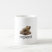Repent frog, funny memee koffiemok (Center)