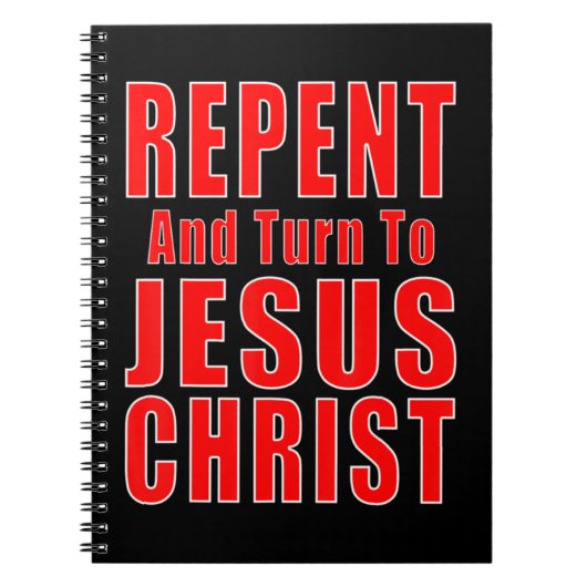 Repent & geloof in Jezus Christelijke Evangel Notitieboek (Voorkant)