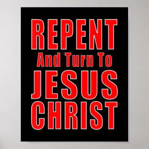 Repent & geloof in Jezus Christelijke Evangel Poster