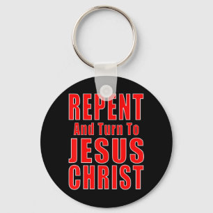 Repent & geloof in Jezus Christelijke Evangel Sleutelhanger