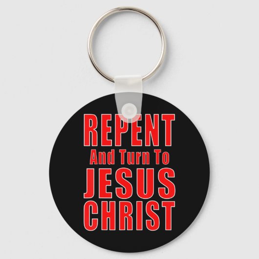 Repent & geloof in Jezus Christelijke Evangel Sleutelhanger (Voorkant)