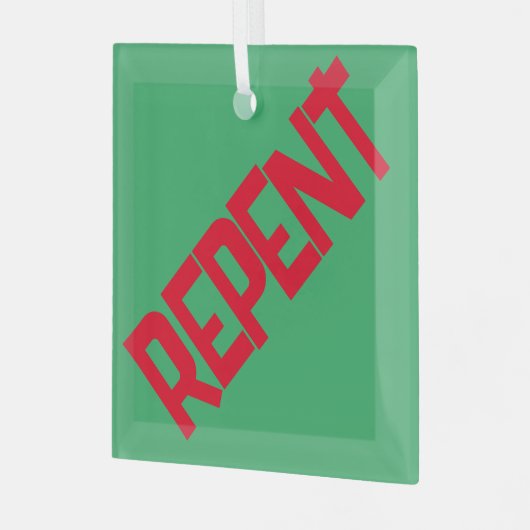 REPENT Glass Ornament - Groen (Voorkant links)
