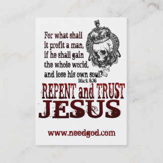 Repent Gospel Tract Visitekaartje
