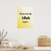 Repent sincerely. An islamic wall art . Poster (Keuken)