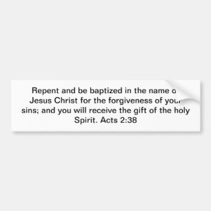 Repentance en Baptisme Bumpersticker