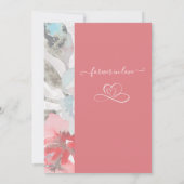 repetitie abrikoos bruiloft & pastel bloempeony kaart (Achterkant)