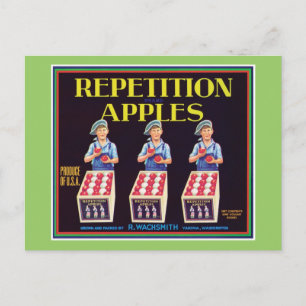 Repetitie Apples  Label Briefkaart