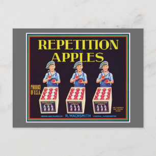 Repetitie Apples Label Briefkaart