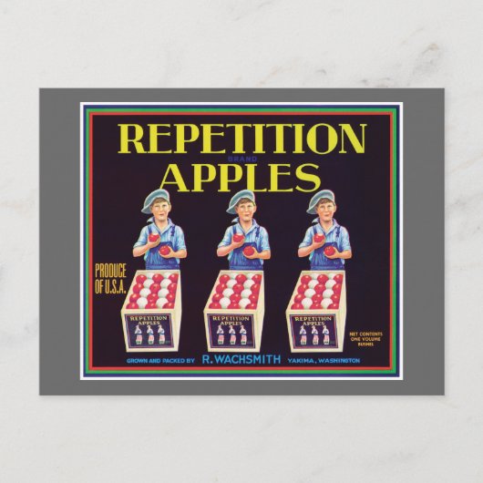 Repetitie Apples  Label Briefkaart (Voorkant)