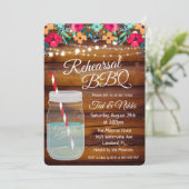 Repetitie BBQ Mason Jar Uitnodiging (Staand voorkant)