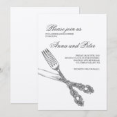 repetitie binnenshuis Uitnodiging - Elegant Silver (Voorkant / Achterkant)