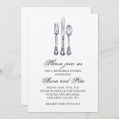repetitie binnenshuis Uitnodiging - Elegant Silver (Voorkant / Achterkant)
