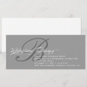 repetitie binnenste uitnodiging grijs monogram B (Voorkant / Achterkant)