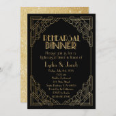 repetitie binnenuitnodiging - art deco uitnodiging (Voorkant / Achterkant)