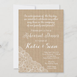 repetitie binnenuitnodiging - Burlap en Lace Kaart