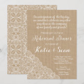 repetitie binnenuitnodiging - Burlap en Lace Kaart (Voorkant / Achterkant)