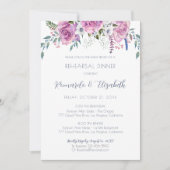 repetitie binnenuitnodiging met roze Paarse Rozen Kaart (Voorkant)