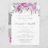 repetitie binnenuitnodiging met roze Paarse Rozen Kaart (Voorkant / Achterkant)