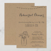 repetitie binnenuitnodiging | Rustic Kraft Paper Kaart (Voorkant / Achterkant)