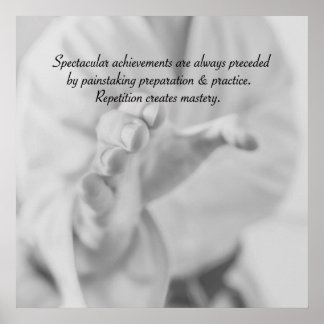 Repetitie creëer meesterschap. poster