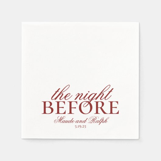 Repetitie De nacht voor de bruiloft Luxe Rood Servet (Voorkant)