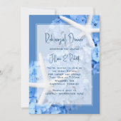 repetitie diner aan zee tuin blauwe uitnodiging (Voorkant)