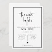 Repetitie diner, avond ervoor kaart (Voorkant / Achterkant)