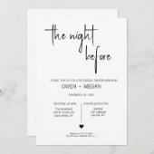 Repetitie diner, avond ervoor kaart (Voorkant / Achterkant)