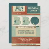 Repetitie Diner Barbeque  feestuitnodiging Kaart (Voorkant / Achterkant)