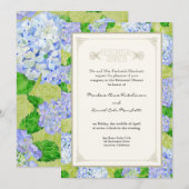 Repetitie Diner - Blauw Hydrangea Kant Bloemen Kaart (Voorkant / Achterkant)