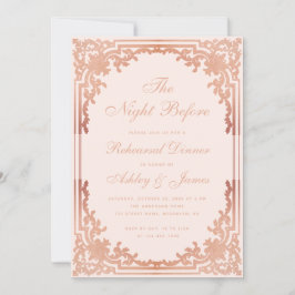 Repetitie diner Blush Pink Rose Gold Night Before Kaart