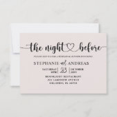 Repetitie Diner Blush Roze bruiloft Kaart (Voorkant)