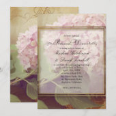 Repetitie Diner Blush Roze Hydrangea Bloem Kaart (Voorkant / Achterkant)