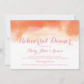 Repetitie Diner Blush Roze Koraal Waterverf Kaart (Voorkant)