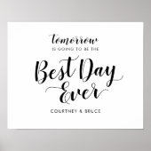 Repetitie diner bord 'De beste dag ooit' Poster (Voorkant)