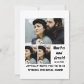 Repetitie diner bruiloft aangepaste 3 foto collage kaart (Voorkant)