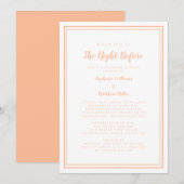 repetitie diner bruiloft avond voor perzik wit kaart (Voorkant / Achterkant)