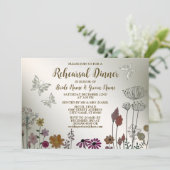 repetitie diner bruiloft feest kleurrijke bloemen kaart (Staand voorkant)