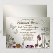 repetitie diner bruiloft feest kleurrijke bloemen kaart (Voorkant / Achterkant)