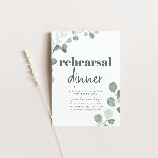 Repetitie Diner Bruiloft Uitnodiging