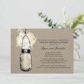 Repetitie Diner - Burlap, Wilde bloemen & Mason Ja Kaart (Staand voorkant)