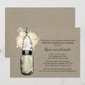 Repetitie Diner - Burlap, Wilde bloemen & Mason Ja Kaart (Voorkant / Achterkant)