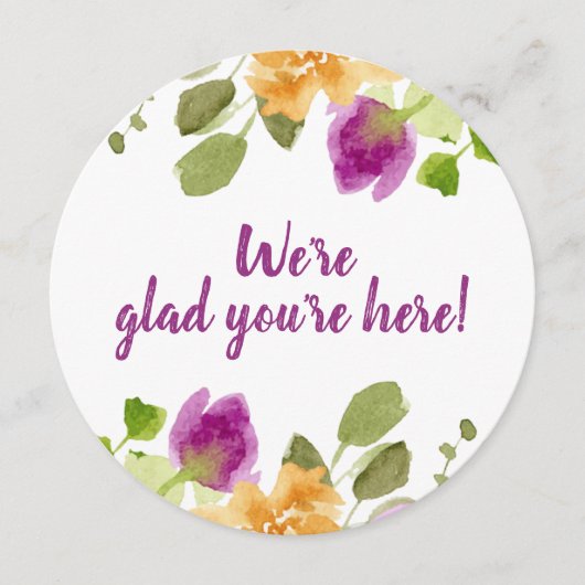 Repetitie Diner Dank je kaart Paarse Blooms (Voorkant)