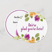 Repetitie Diner Dank je kaart Paarse Blooms (Voorkant / Achterkant)